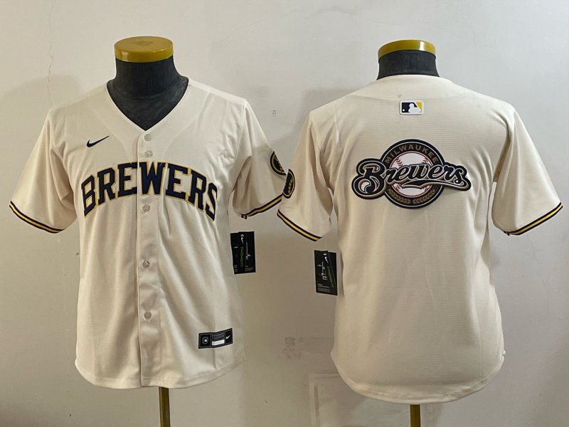 Youth 2026 Milwaukee Brewers blank cream Game Nike MLB Jersey 0915009